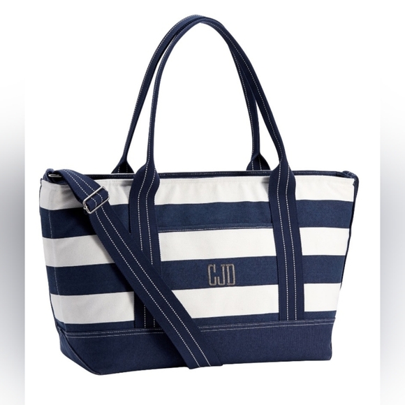 Pottery Barn Navy Rugby Stripe Cooler Tote - Picture 5 of 7